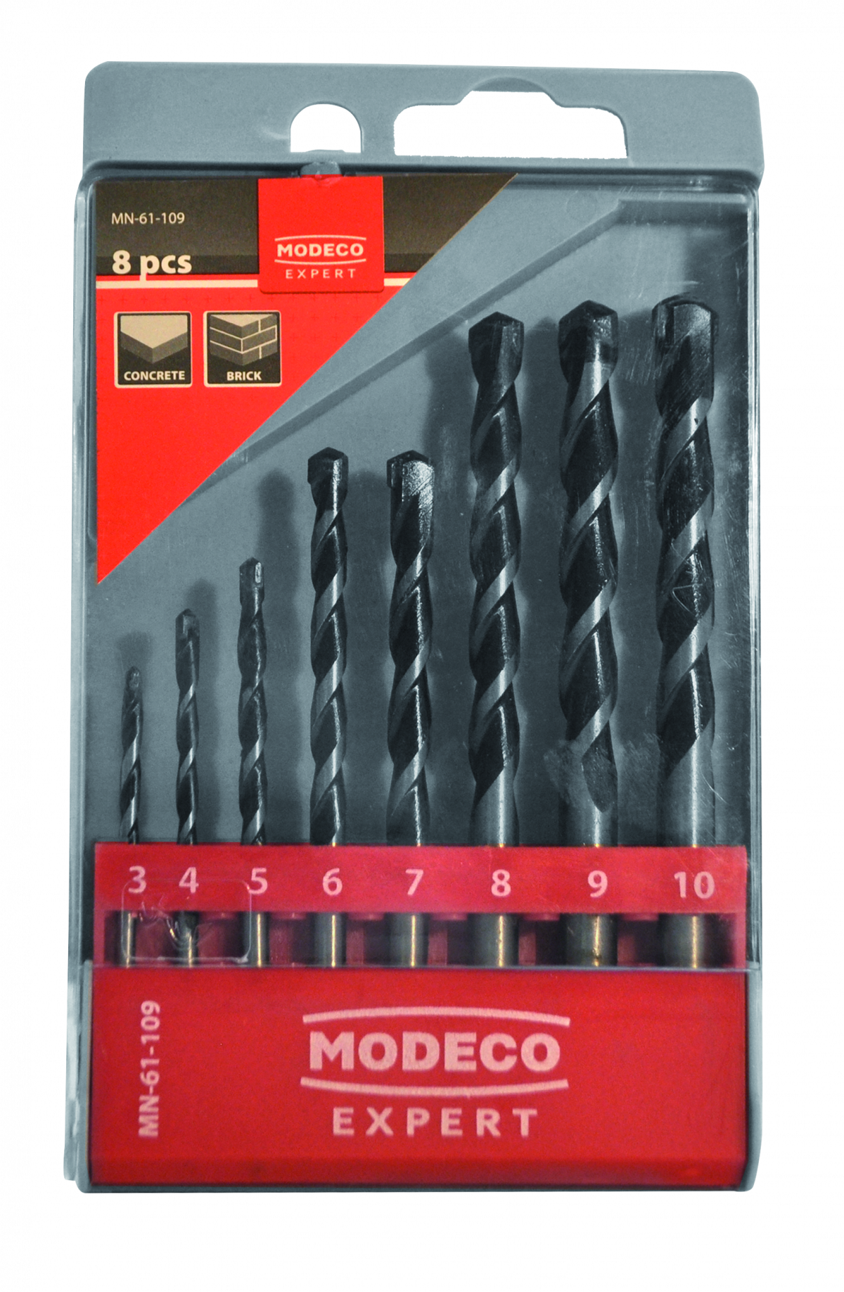 MN-61-10 Set of straight drill bits for concrete